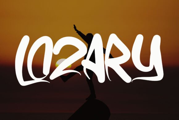 Lozary: A Bold Spray Brush Display Font